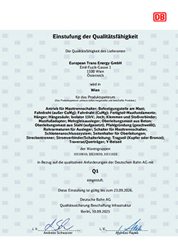 Q1 Lieferant DB (DE) Q1 Lieferant DB (DE)